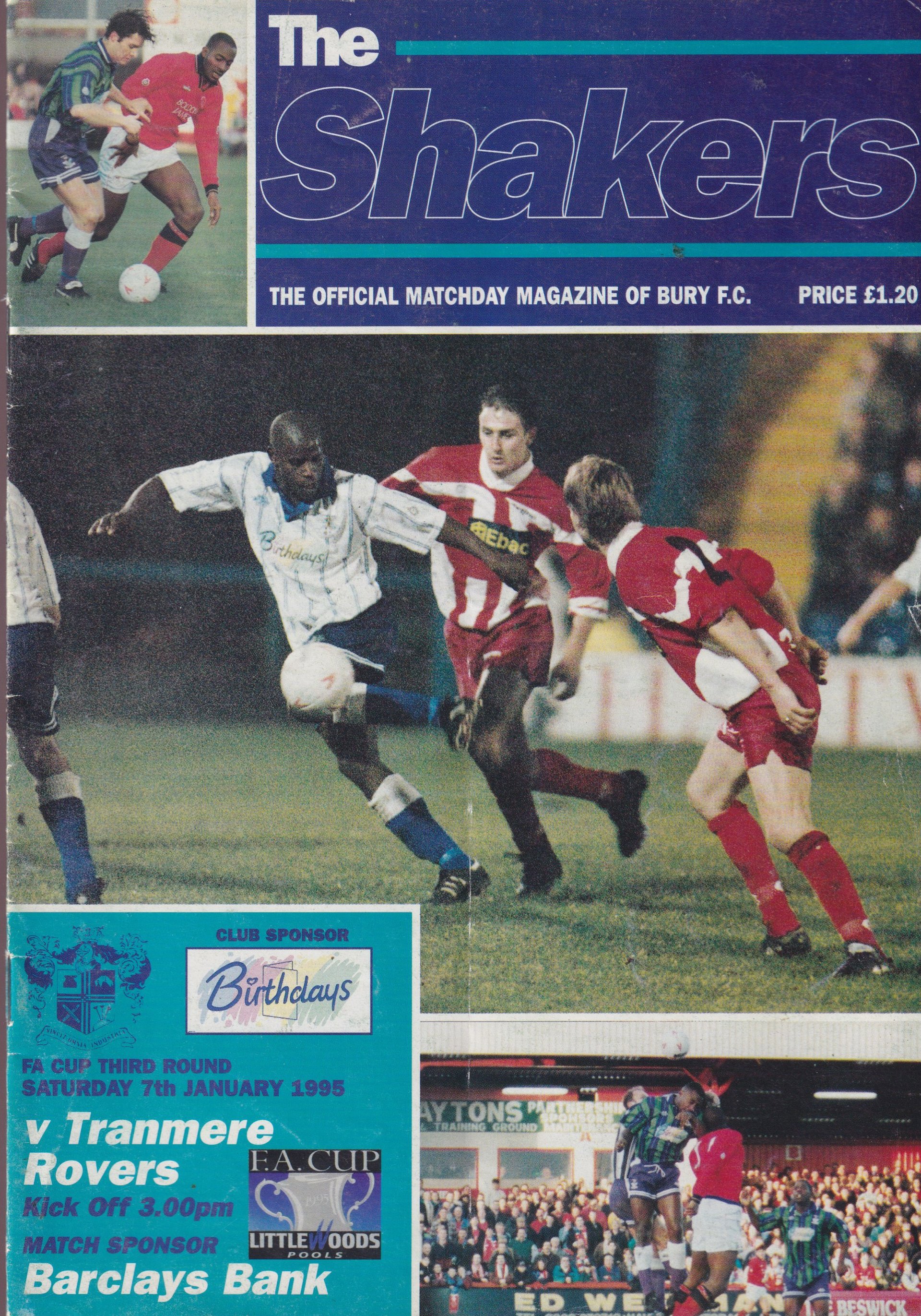 Bury v Tranmere Rovers match programme